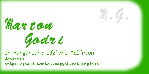 marton godri business card